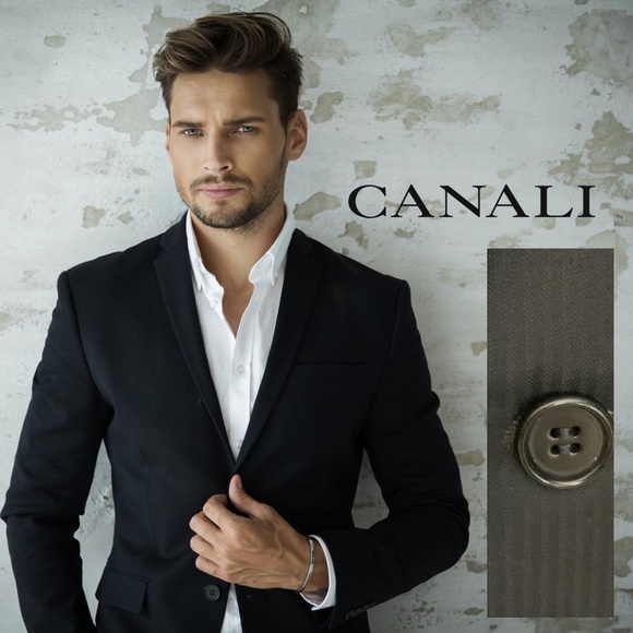 Canali Texture Stripe Black Wool Blazer EU 54L / US 44L Made in Italy
